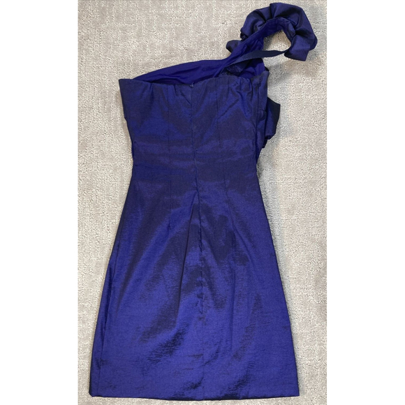 Dress Snap Party Formal Purple 1-Shoulder Ruffles Layered Satin-Taffet… - Picture 7 of 7